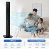 HOMCOM Bokštinis ventiliatorius Koloninis ventiliatorius su nuotolinio valdymo pulteliu Pjedestalinis ventiliatorius Aromato difuzorius Laikmačio funkcija 3 vėdinimo lygiai 45 W 70° osciliacija Juoda 31,5 x 31,5 x 117 cm
