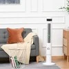 HOMCOM Bokštinis ventiliatorius su nuotolinio valdymo pulteliu 85° Svyruojantis pjedestalinis ventiliatorius 110 cm Koloninis ventiliatorius 50 W 3 režimai ir 3 greičiai PE plastikas Plienas Baltas