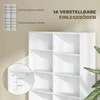 HOMCOM CD DVD Blu-ray lentyna, CD stovas iki 640 CD arba 360 DVD arba 430 Blu-ray diskų, saugykla, knygų lentyna, laikmenų lentyna svetainei 78,5 x 24 x 175 cm, balta