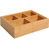 HOMCOM Dėžutė laikymui Organizatorius dėžutės stalčiai, ištraukiamas organizatorius, bambukas, natūralus, 24,6 x 17,6 x 7 cm