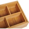 HOMCOM Dėžutė laikymui Organizatorius dėžutės stalčiai, ištraukiamas organizatorius, bambukas, natūralus, 24,6 x 17,6 x 7 cm