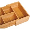 HOMCOM Dėžutė laikymui Organizatorius dėžutės stalčiai, ištraukiamas organizatorius, bambukas, natūralus, 24,6 x 17,6 x 7 cm