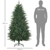 HOMCOM 180 cm dirbtinė Kalėdų eglutė, tikroviška, tankios šakos, dirbtinė eglė, eglutė su 4030 šakelių, tikroviška išvaizda, žalia