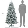 HOMCOM Dirbtinė kalėdinė eglutė, 180 cm ilgio eglutė su 1489 antgaliais, dirbtiniu sniegu, sulankstomu metaliniu stovu, skirta Kalėdoms dekoruoti, žalia