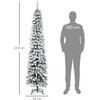 HOMCOM Dirbtinė kalėdinė eglutė, 210 cm ilgio eglutė su 490 antgalių, dirbtiniu sniegu, sulankstomu metaliniu stovu, skirta Kalėdoms dekoruoti, žalia+balta