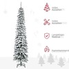 HOMCOM Dirbtinė kalėdinė eglutė, 210 cm ilgio eglutė su 490 antgalių, dirbtiniu sniegu, sulankstomu metaliniu stovu, skirta Kalėdoms dekoruoti, žalia+balta
