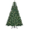 Homcom Dirbtinė kalėdinė eglutė su 700 šiltai baltų LED lempučių, žalia, 142 × 210 cm