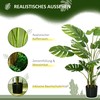 HOMCOM Dirbtinė monstera 120 cm dirbtinis augalas su vazonu ir PE samanomis, apgaulingai tikras, skirtas svetainei, žalias