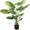 HOMCOM Dirbtinė monstera 120 cm dirbtinis augalas su vazonu ir PE samanomis, apgaulingai tikras, skirtas svetainei, žalias