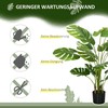 HOMCOM Dirbtinė monstera 120 cm dirbtinis augalas su vazonu ir PE samanomis, apgaulingai tikras, skirtas svetainei, žalias