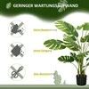 Dirbtinė „Monstera“ gėlė HOMCOM, 120 cm, su vazonu ir PE samanomis, itin tikroviška, svetainei, žalia