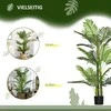 Dirbtinė palmė HOMCOM, dekoratyvinis augalas, su cementiniu pagrindu, 150 cm, naudojimui viduje, žalia