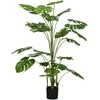 HOMCOM Dirbtiniai augalai, dirbtinė Monstera Deliciosa, 180 cm dirbtinis augalas su 24 šakomis, kambarinis augalas, dirbtinis medis, augalų dekoracijos patalpoms, žalias