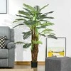 HOMCOM Dirbtiniai augalai, dirbtinė palmė, 160 cm dirbtinis augalas su 36 šakomis, kambarinis augalas, dirbtinis medis, augalų dekoracijos patalpoms, lauke, žalias
