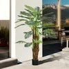 HOMCOM Dirbtiniai augalai, dirbtinė palmė, 160 cm dirbtinis augalas su 36 šakomis, kambarinis augalas, dirbtinis medis, augalų dekoracijos patalpoms, lauke, žalias