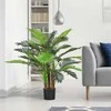 HOMCOM Dirbtiniai augalai, dirbtinė palmė, 100 cm dirbtinis augalas su 27 šakomis, kambarinis augalas, dirbtinis medis, augalų dekoracijos patalpoms, lauke, žalias