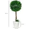 Homcom Dirbtiniai medeliai vazone, 2 vnt., UV spinduliams atsparūs dirbtiniai augalai, 60 cm