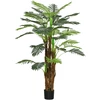 HOMCOM dirbtinis augalas, dirbtinė palmė, 160 cm dirbtinis augalas su 36 šakelėmis, kambarinis augalas, dirbtinis medis, augalų dekoracija vidaus ir lauko erdvėms, žalia