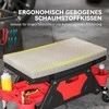 HOMCOM dirbtuvių taburetė su ratukais, lentyna ir stalčiumi, 35 cm aukščio, mobilus sėdynė iki 135 kg, pilka