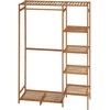 HOMCOM drabužių kabykla, drabužinė su drabužių pakaba, batų lentyna, bambuko lentyna, drabužinė miegamajam, parodoms, skalbyklai, natūralaus medžio