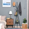 HOMCOM Drabužių stovas Stovintis drabužių stovas Drabužių stovas Prieškambario drabužių stovas Metalinis juodas 45 x 45 x 180 cm