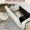 HOMCOM Dviejų vietų sofa su daiktadėže, sagčių apdaila, pagalvėlėmis, kaučiuko mediena, 117x62x78cm, kreminės baltos spalvos