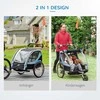 HOMCOM Dviračio priekaba 2 in 1, pasukama 360° kampu, Oksfordo plienas, mėlyna+juoda
