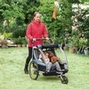 HOMCOM Dviračio priekaba 2 in 1, pasukama 360° kampu, Oksfordo plienas, mėlyna+juoda