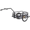 HOMCOM dviračio priekaba, krovininė priekaba, 40 kg keliamoji galia, transportavimo priekaba su sulankstoma jungtimi, juoda, 155x71,5x77 cm