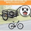 HOMCOM dviračio priekaba, krovininė priekaba, 40 kg keliamoji galia, transportavimo priekaba su sulankstoma jungtimi, juoda, 155x71,5x77 cm