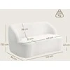 HOMCOM Dvivietė minkšta sofa, lenktas dizainas, su flisiniu apmušalu, skirta svetainei, miegamajam, namų biurui, kreminė balta