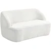 HOMCOM Dvivietė minkšta sofa, lenktas dizainas, su flisiniu apmušalu, skirta svetainei, miegamajam, namų biurui, kreminė balta