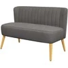 HOMCOM 2-vietė sofa, dvivietis suolo tipo krėslas, linų audinio išvaizda, medinės kojelės, iki 150 kg, tamsiai pilka, 117 x 56,5 x 77 cm