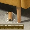 HOMCOM dvivietė sofa, loveseat su pagalvėmis, reguliuojamos pėdų atramos, veliūrinis poliesteris, porolonas, kompaktiško dizaino, 2 vietų, natūrali + geltona