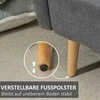 HOMCOM dvivietė sofa-lovesa su pagalvėlėmis, reguliuojamos kojų atramos, aksominis poliesteris, gumos mediena, putplastis, 2 sėdimos vietos, medžiaginis užvalkalas