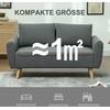 HOMCOM dvivietė sofa su 2 pagalvėlėmis, minkšta sofa su 54 cm itin giliomis sėdynėmis, kordine medžiaga aptraukta sofa, maža sofa su mediniu rėmu, dvivietė sofa svetainei, miegamajam, biurui, 145 x 75 x 78 cm, tamsiai pilka