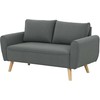 HOMCOM dvivietė sofa su 2 pagalvėlėmis, minkšta sofa su 54 cm itin giliomis sėdynėmis, kordine medžiaga aptraukta sofa, maža sofa su mediniu rėmu, dvivietė sofa svetainei, miegamajam, biurui, 145 x 75 x 78 cm, tamsiai pilka