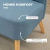 Homcom Dvivietė sofa su medinėmis kojomis, keliamoji galia iki 150 kg, mėlyna, 117 x 56,5 x 77 cm