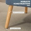 Homcom Dvivietė sofa su medinėmis kojomis, keliamoji galia iki 150 kg, mėlyna, 117 x 56,5 x 77 cm