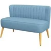 Homcom Dvivietė sofa su medinėmis kojomis, keliamoji galia iki 150 kg, mėlyna, 117 x 56,5 x 77 cm