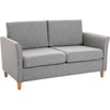 Homcom Dvivietė sofa su pagalvėlėmis, lininė, šviesiai pilka, 141x65x78cm