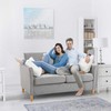 Homcom Dvivietė sofa su pagalvėlėmis, lininė, šviesiai pilka, 141x65x78cm