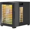 HOMCOM Džiovintuvas, 850 W, 40–70 °C temperatūros reguliatorius, 48 valandų laikmatis, 12 nerūdijančio plieno padėklų, juodas