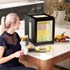 HOMCOM Džiovintuvas, 850 W, 40–70 °C temperatūros reguliatorius, 48 valandų laikmatis, 12 nerūdijančio plieno padėklų, juodas