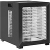 HOMCOM Džiovintuvas, 850 W, 40–70 °C temperatūros reguliatorius, 48 valandų laikmatis, 12 nerūdijančio plieno padėklų, juodas