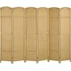 HOMCOM Ekranas 6 dalių 240 x 170 cm kambario pertvaros pertvara, pagaminta iš bambuko, sulankstoma pertvara kambario pertvara privatumo ekranas gyvenamajam kambariui gamtoje