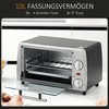 Gruzdintuvė HOMCOM Elektrinė orkaitė 10L, reguliuojama temperatūra ir laikmatis, su grotelėmis ir keptuve, 750 W, 36,5x26x22 cm, sidabriškai juoda
