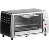 Gruzdintuvė HOMCOM Elektrinė orkaitė 10L, reguliuojama temperatūra ir laikmatis, su grotelėmis ir keptuve, 750 W, 36,5x26x22 cm, sidabriškai juoda