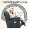 HOMCOM Elektrinis atlenkiamas fotelis Televizoriaus fotelis su atlenkimo funkcija Šilumos funkcija Masažo fotelis su šonine kišene Atlenkiamas fotelis su USB jungtimis Kišeninė spyruoklė svetainei Tamsiai pilka