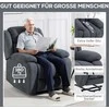 HOMCOM elektrinis televizoriaus fotelis su atsikėlimo funkcija, relaksacinis fotelis su gulėjimo padėtimi, masažo funkcija, 93x91x103 cm, tamsiai pilkas